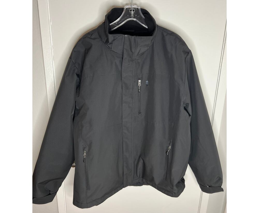 Free Country Men's Wind and Water Resistant Ski Jacket Black ~ Size XXL
